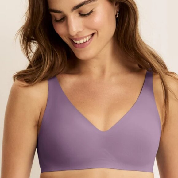 Knix NWOT revolution v neck wireless bra size S in dark plum purple - Picture 2 of 8